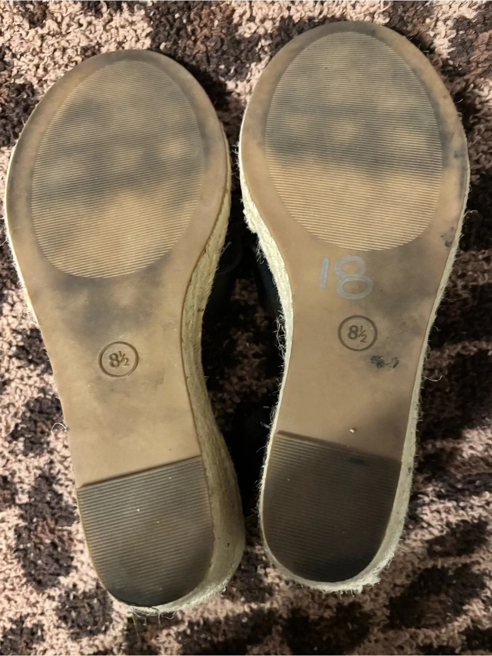 White Mountain Black Faux Leather Crisscross Espadrille Wedges